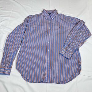 Polo Ralph Lauren‎ Men’s L Classic Blue Striped Long Sleeve Button Down Shirt